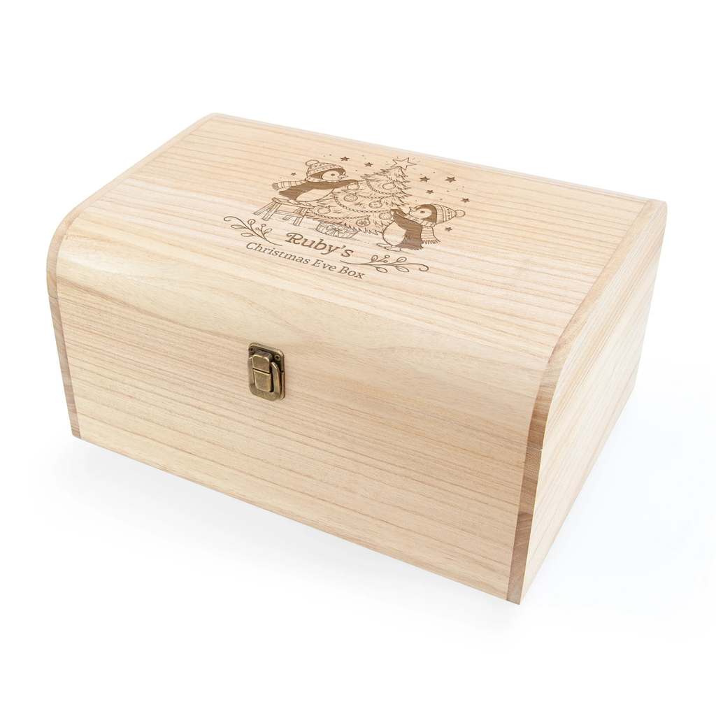 Personalised Festive Penguins Christmas Eve Box