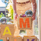 Alphabet Raffia Storage Basket