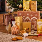 Gingerbread Christmas Gift Box Festive Biscuits Chocolate & Mince Pie Fudge Hamper