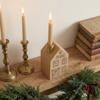 Personalised Wooden House Candle Holder
