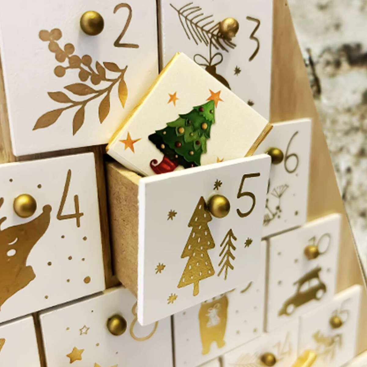 Personalised Wooden Christmas Tree Advent Calendar