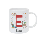 Personalised Initial Reindeer Christmas Mug
