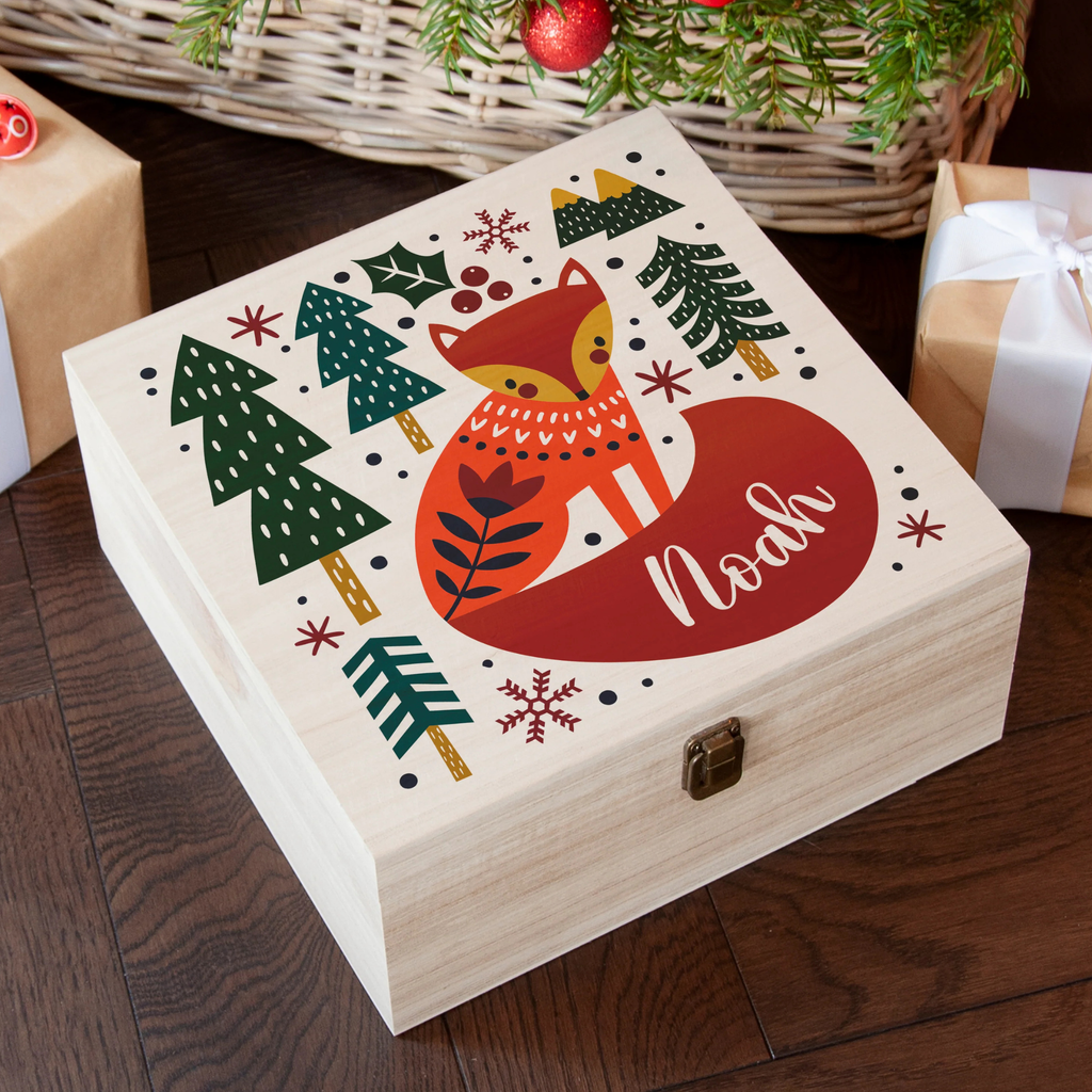 Personalised Scandi Fox Christmas Eve Box