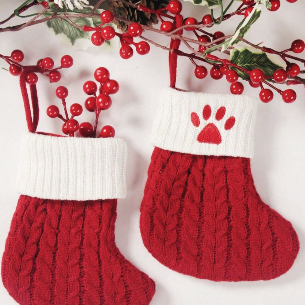 Mini Knitted Green Letter Christmas Stocking