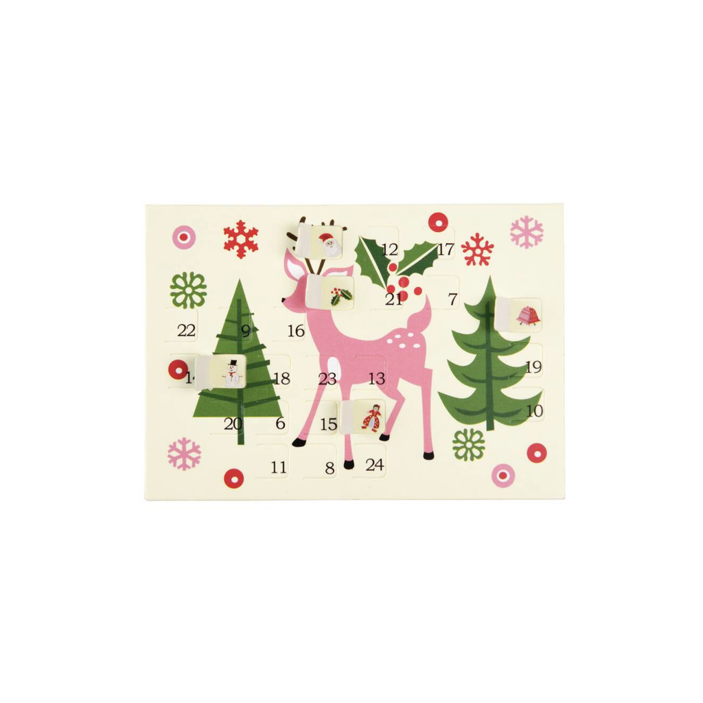 Mini retro Christmas Advent card with a 1950s-inspired festive design