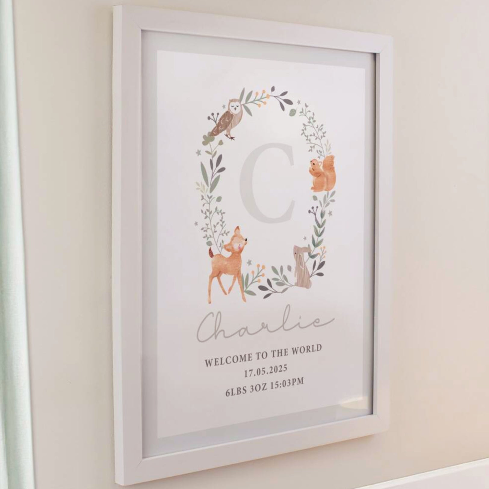Personalised Woodland Print In A Frame