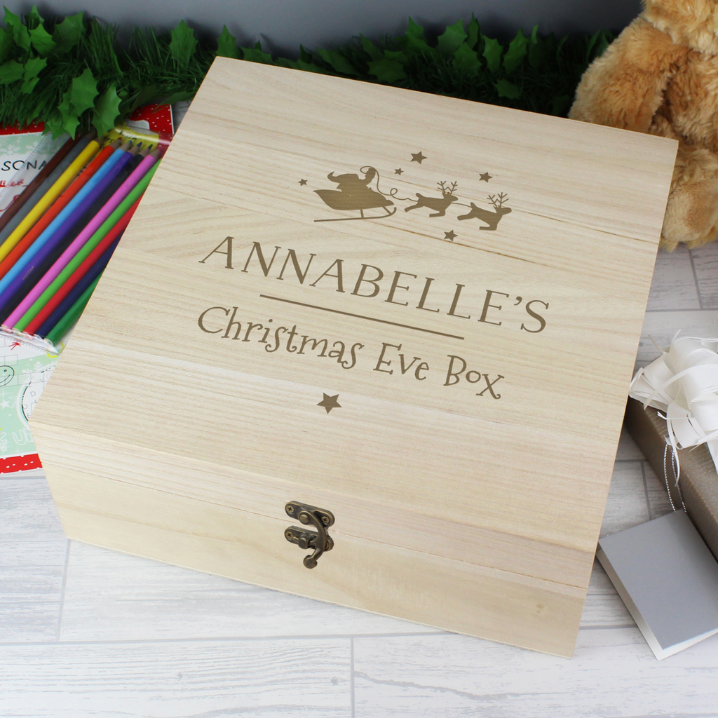 Personalised Large Wooden Christmas Eve Box