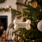 Personalised Dog Bone Glass Bauble