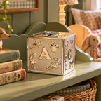 Personalised Silver Plated ABC Baby Money Box