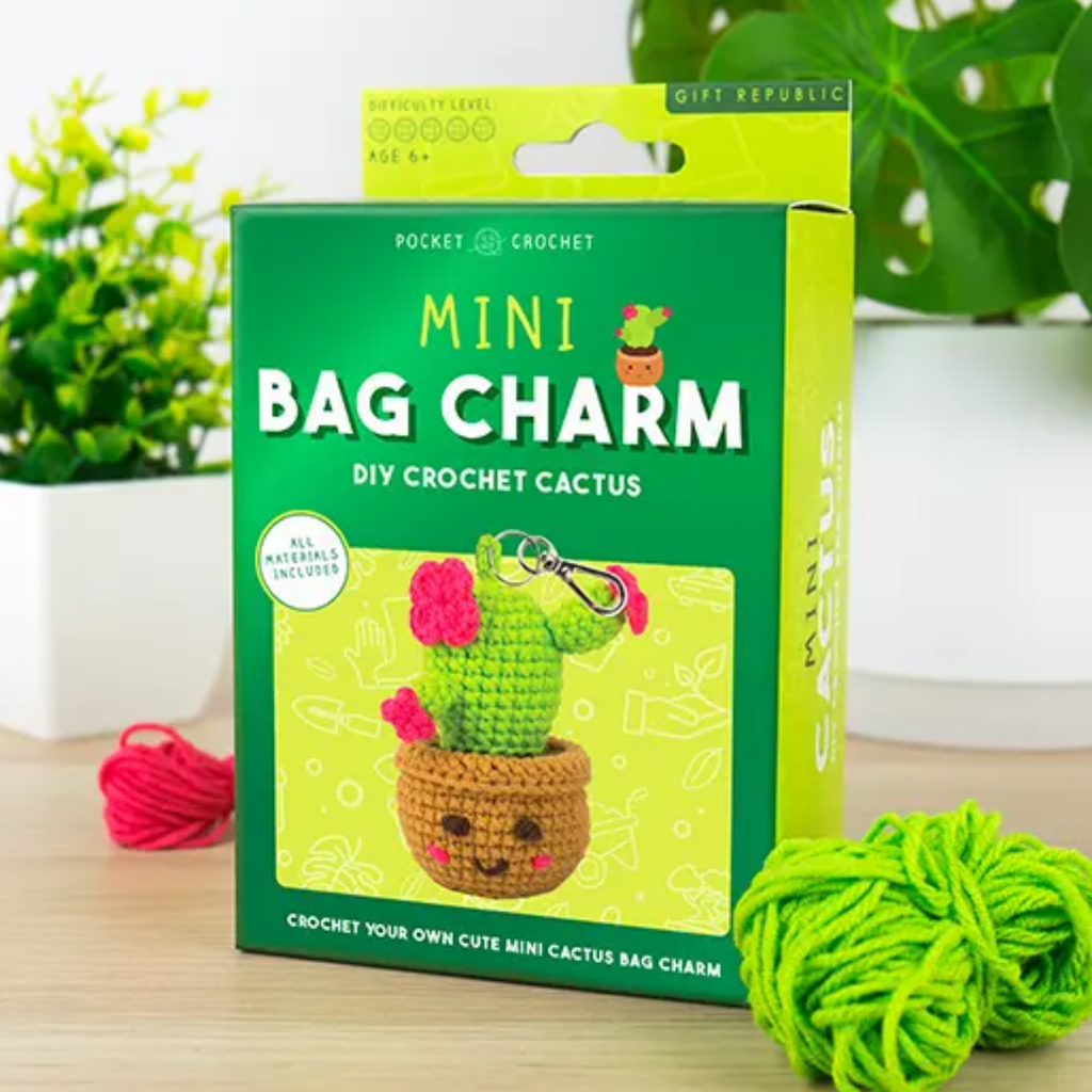 Mini Cactus DIY Crochet Bag Charm Kit