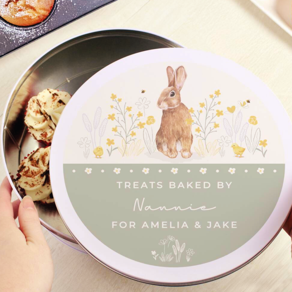 Personalised Spring Bunny Cake Tin