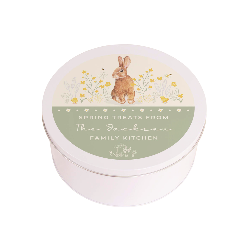 Personalised Spring Bunny Cake Tin