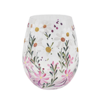 Hand Painted Daisies Stemless Glass