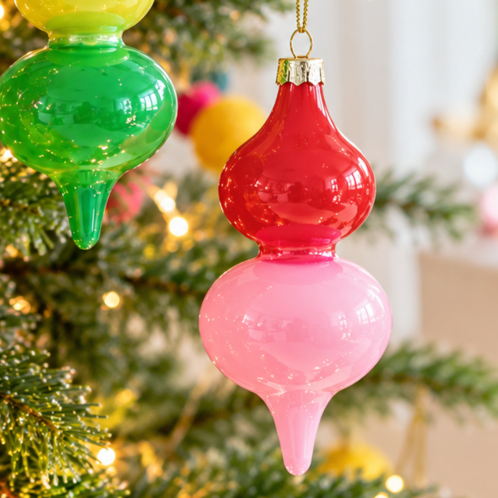Colourblock Fine Glass Christmas Bauble