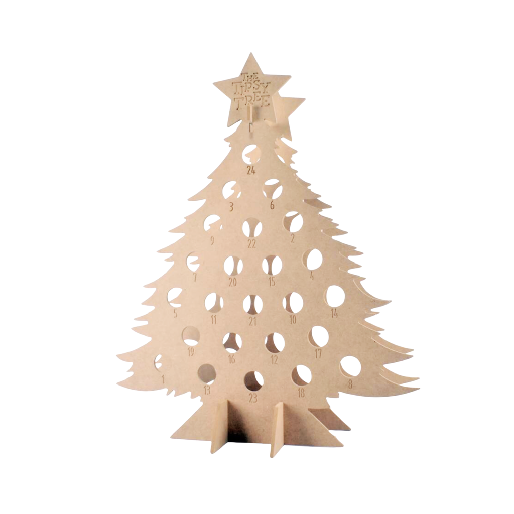 Refillable Wooden Christmas Advent Calendar Tree