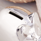 Personalised Monogram Silver Plated Piggy Bank