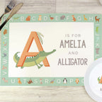 Personalised Animal Alphabet Melamine Plate