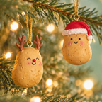 Set of 3 Happy Potato Christmas Bauble