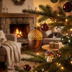 Opening Acorn Glass Christmas Bauble