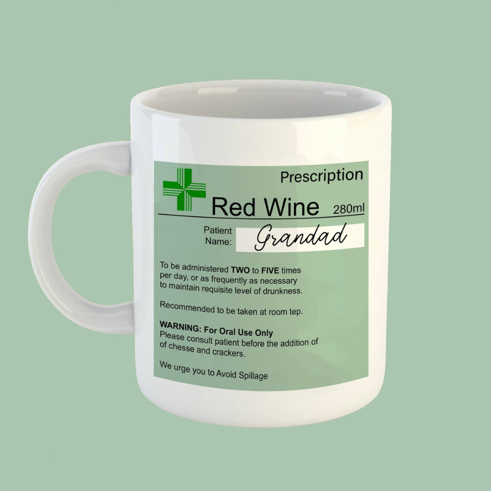 Personalised Prescription Wine Mug