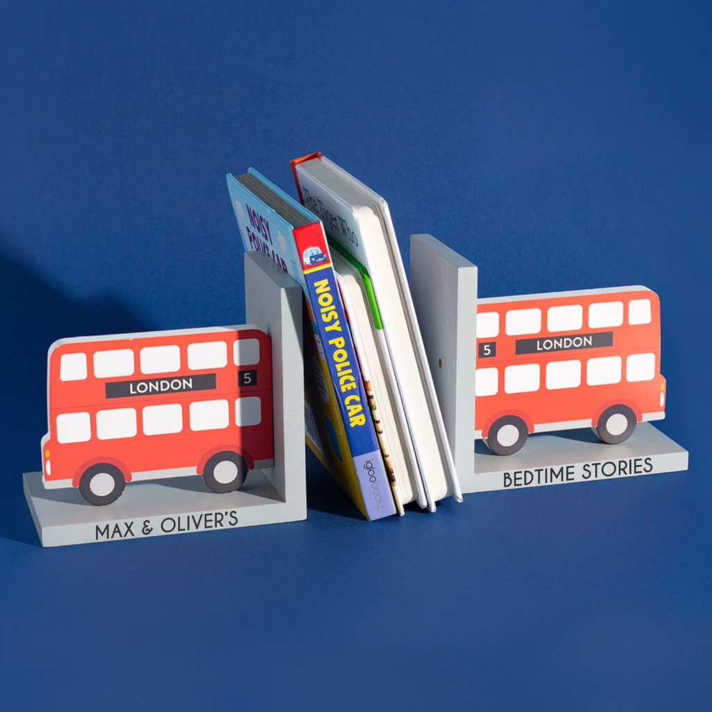Personalised London Bus Bookends