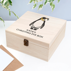 Personalised Geometric Penguin Christmas Eve Box