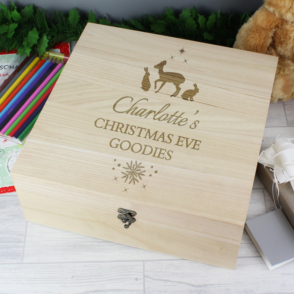 Personalised Christmas Large Wooden Keepsake Box