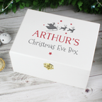 Personalised Christmas Eve White Wooden Box