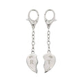 Personalised Foliage Two Hearts Keyring