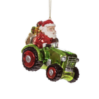 Santa Driving a Tractor Christmas Bauble