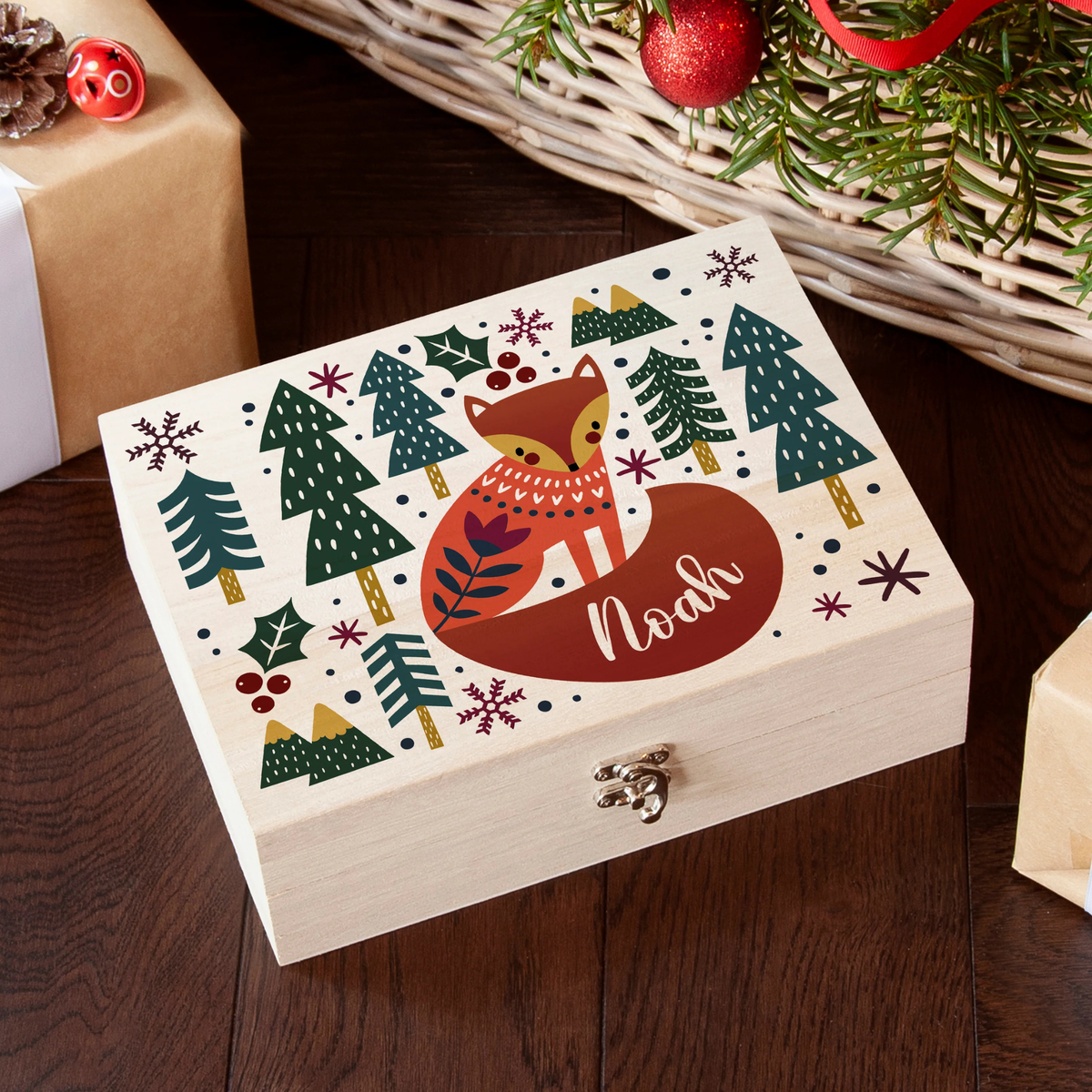 Personalised Scandi Fox Christmas Eve Box