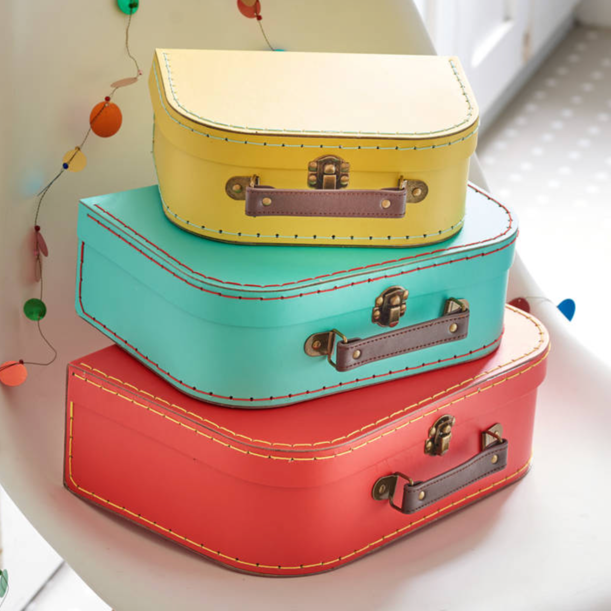 Set of 3 Personalised Retro Suitcases