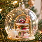 Personalised Afternoon Tea Glass Dome Christmas Bauble