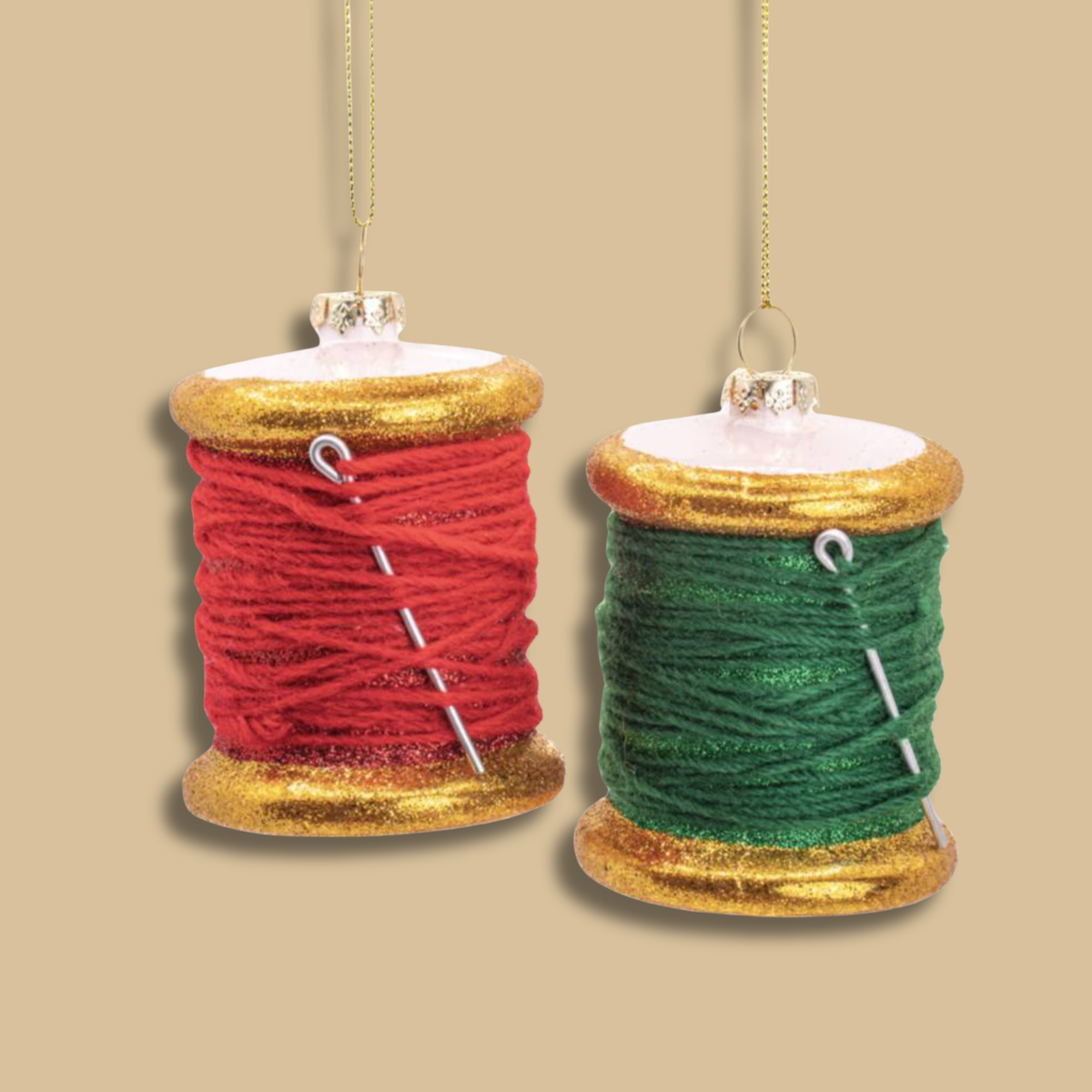 Thread Spool Glass Christmas Bauble