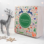Personalised Festive Woodland Green Christmas Eve Box