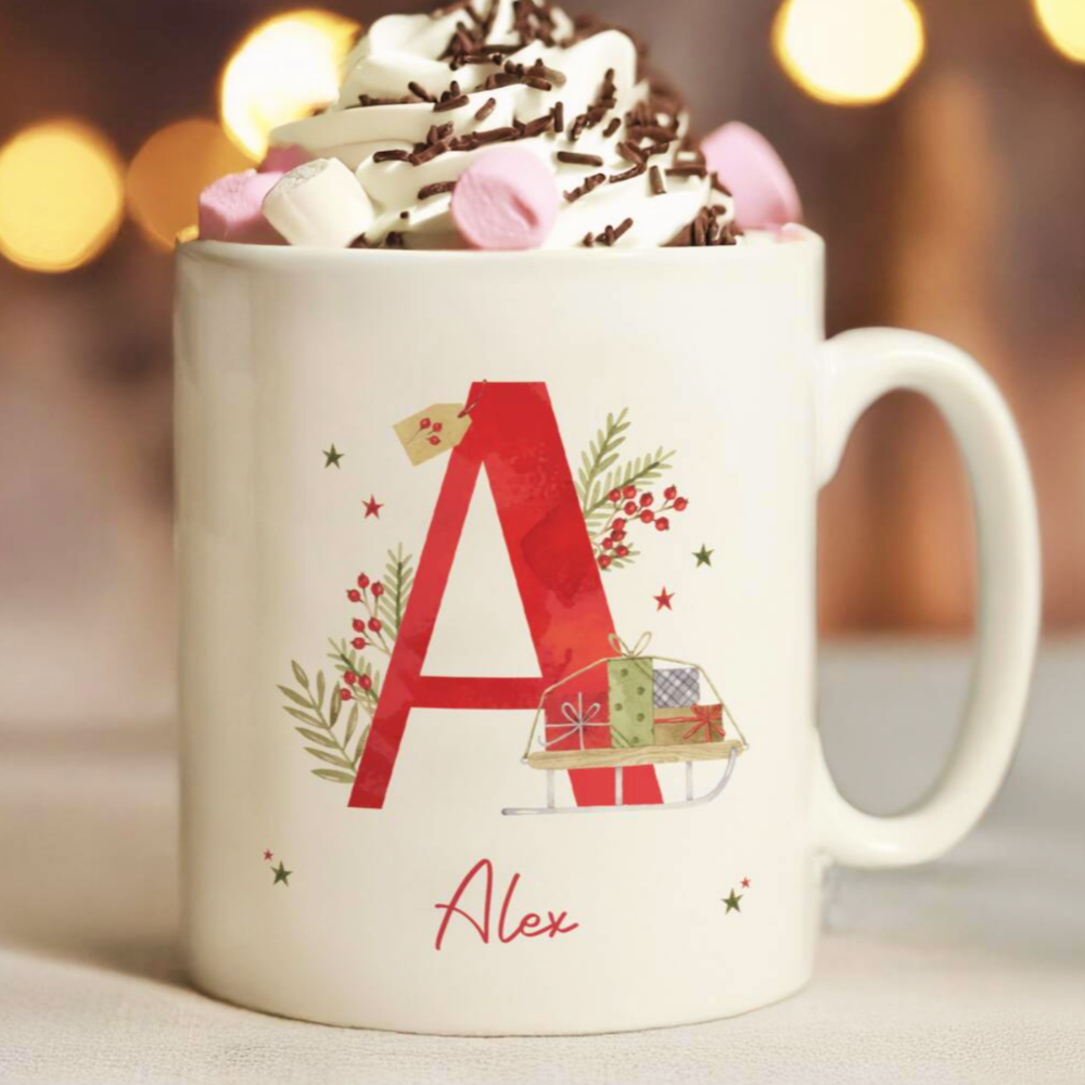 Personalised Christmas Letter Mug