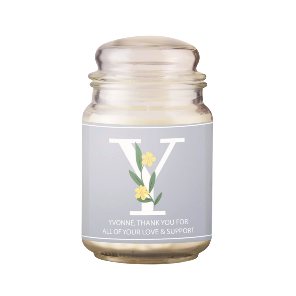 Personalised Floral Initial Candle Jar