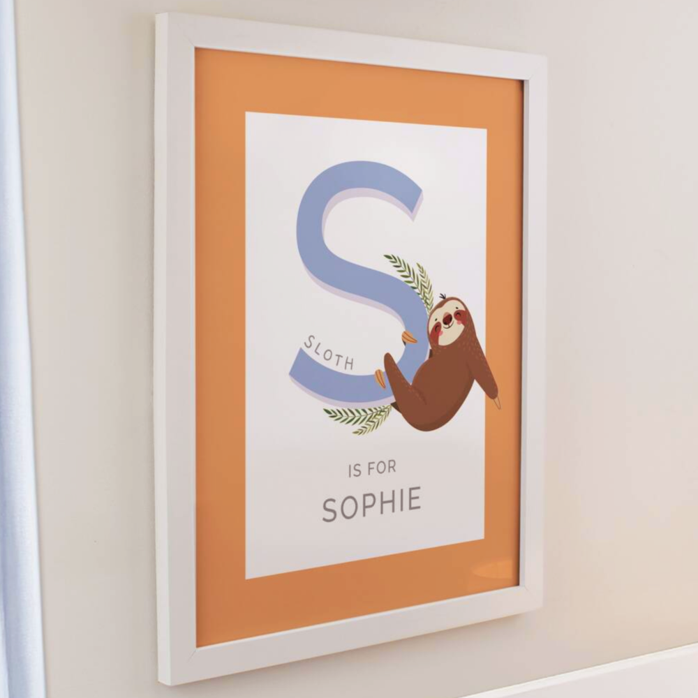 Personalised Animal Alphabet Print With Frame