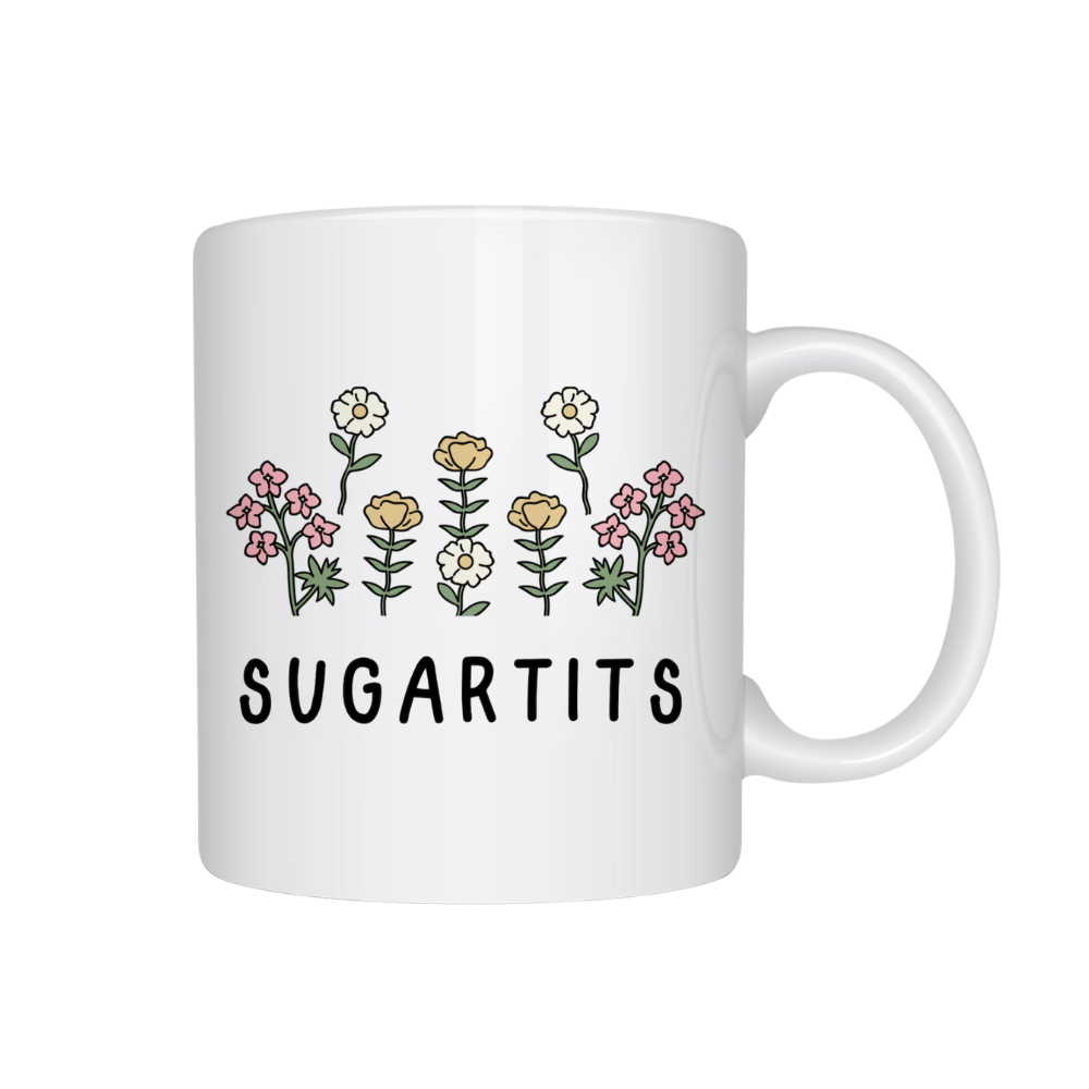 Funny Floral Sugartits Ceramic Mug