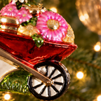 Personalised Ribbon Glass Wheelbarrow Christmas Bauble