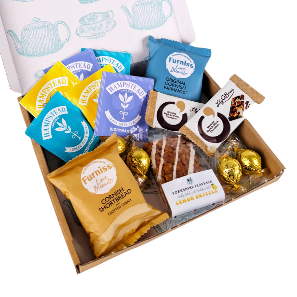 Afternoon Tea Letterbox Gift Hamper Tea Shortbread Chocolate & Treats