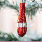 Red and Silver Hammer Glass Christmas Bauble