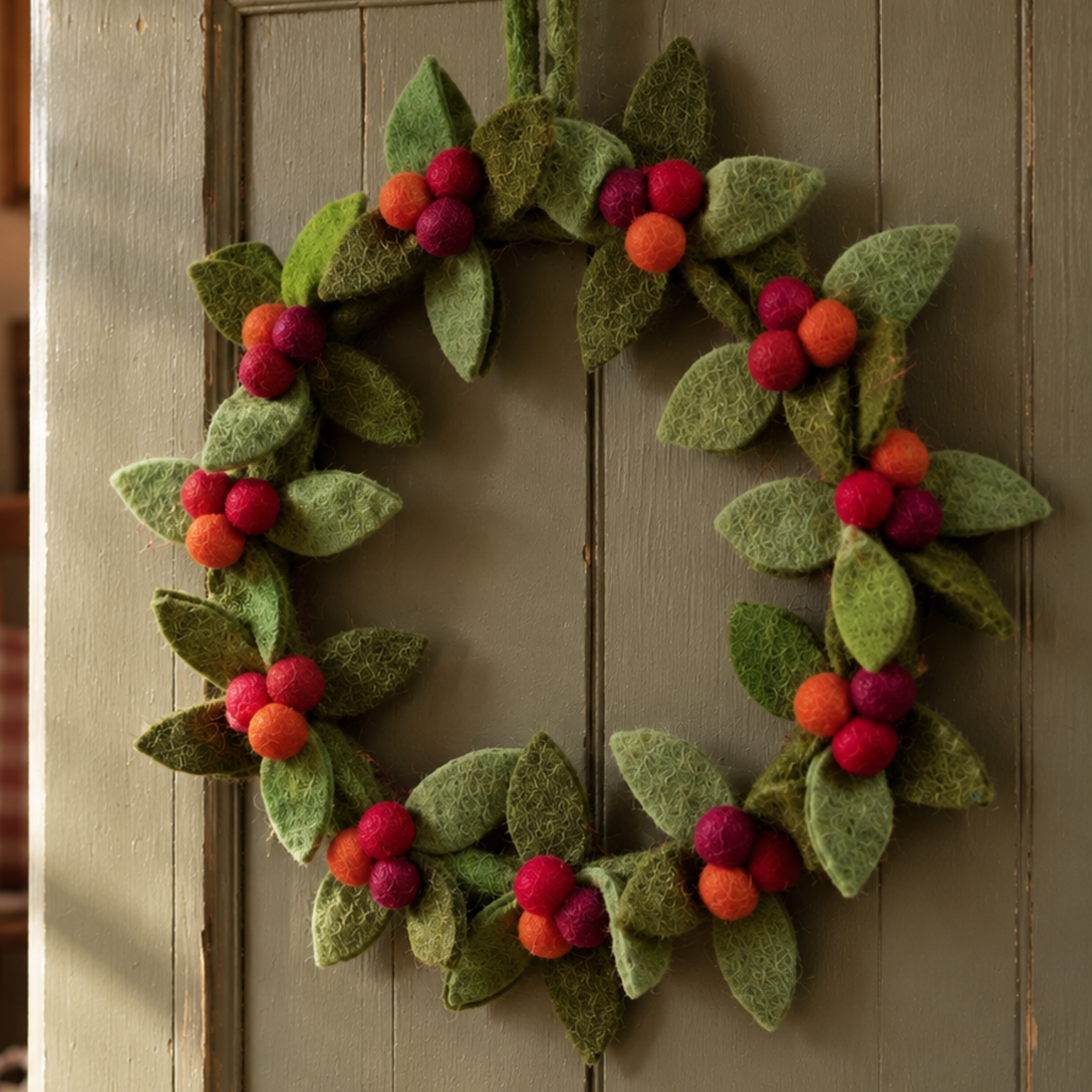 Handmade Felt Christmas Berry Wreath