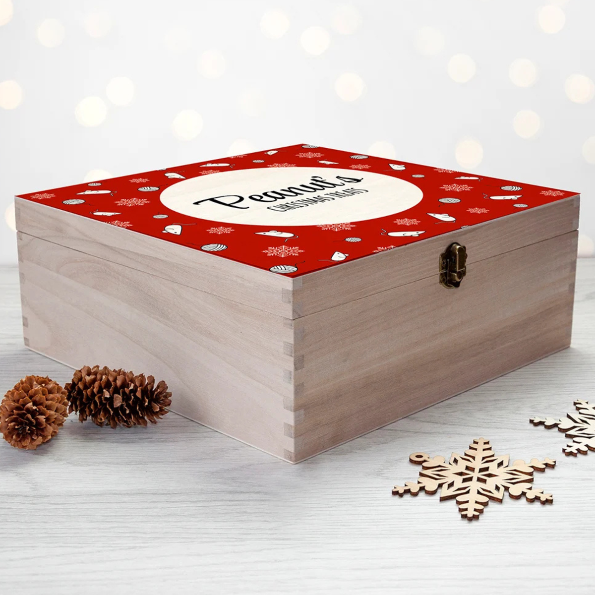 Personalised Cat Treats Christmas Box