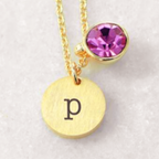 Personalised Monogram Gold Birthstone Necklace