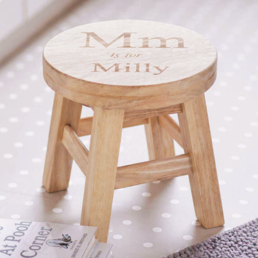 Personalised Big Letter Engraved Children's Stool