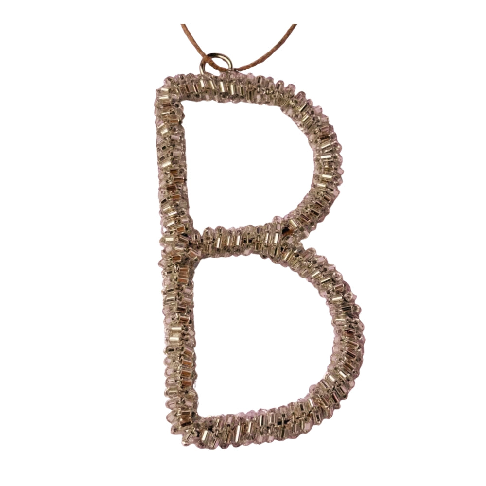 Personalised Sparkly Silver Letter Decoration