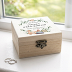 Personalised Christening Keepsake Wooden Jewellery Box