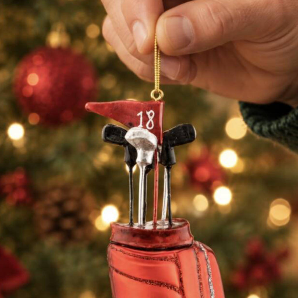 Red Golf Bag Christmas Bauble
