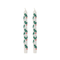 Holly Christmas Taper Dinner Candles